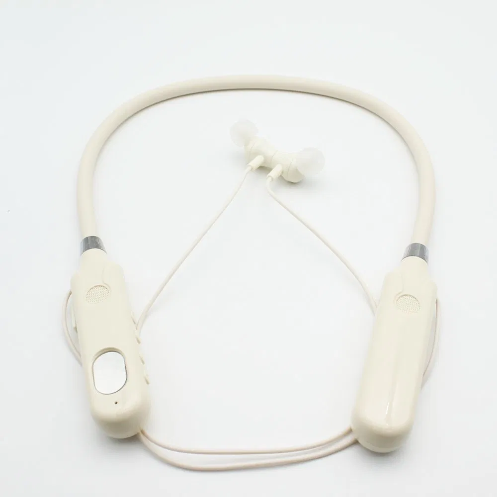 Беспроводные наушники BT-12 Beige на шее