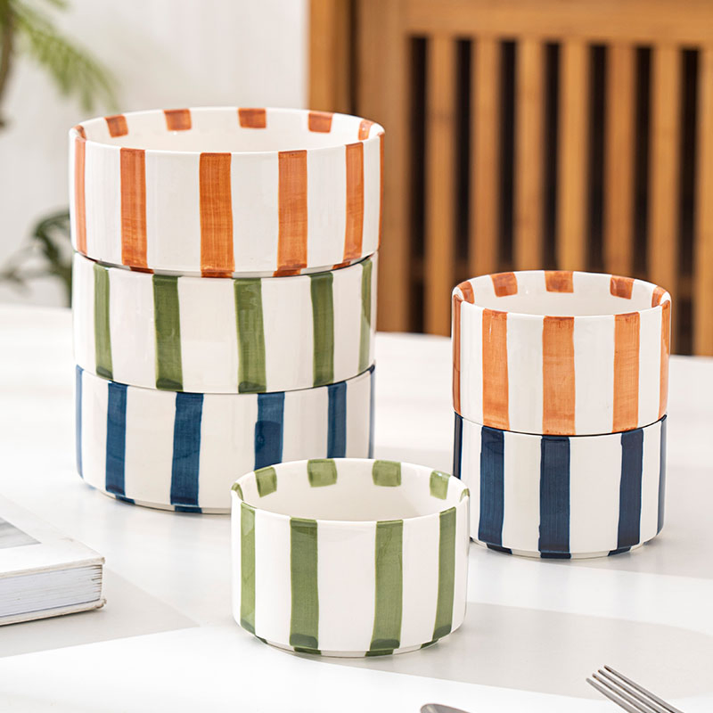 Modern Design Ceramic Dinnerware Salad Bowl Food Serving Bowl for Home