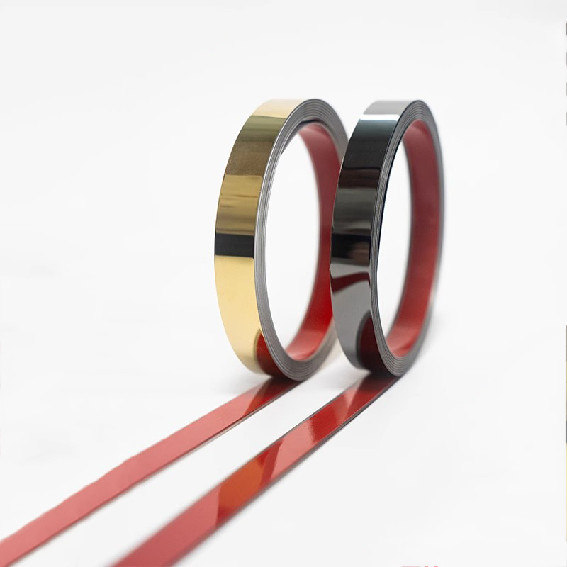 Flexible Width Decorative Stainless Steel Adhesive Trim for Furniture Panels and Interior Finishing