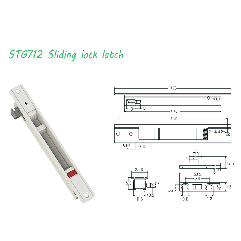 3h Inc Professional Hot Sale Alumunium Sliding Door Hardware Latch Lock Accessories -Stg712