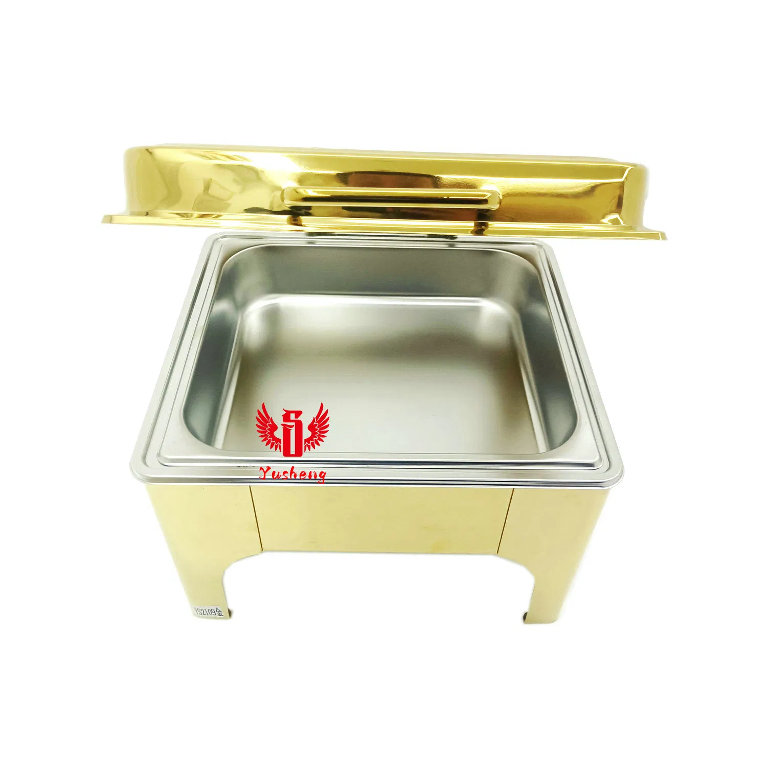 Golden Color Square High Stand Stainless Steel Chafing Buffet Dish