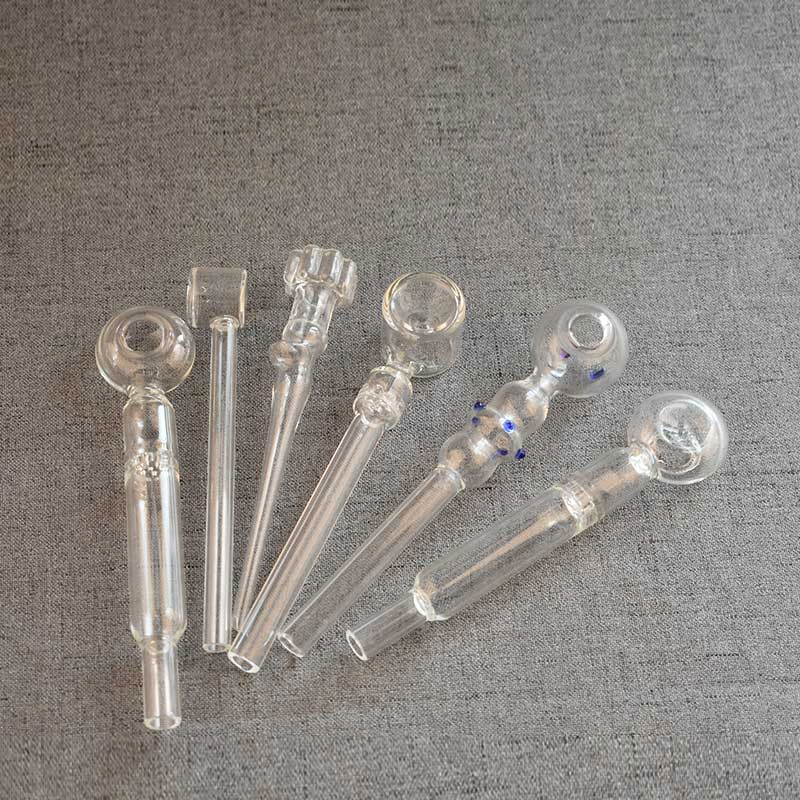 New Arrived Colorful Glass Pipes Pyrex Oil Burner Hand Glass Pipe Curved Oil DAB Rigs Smoking Pipes