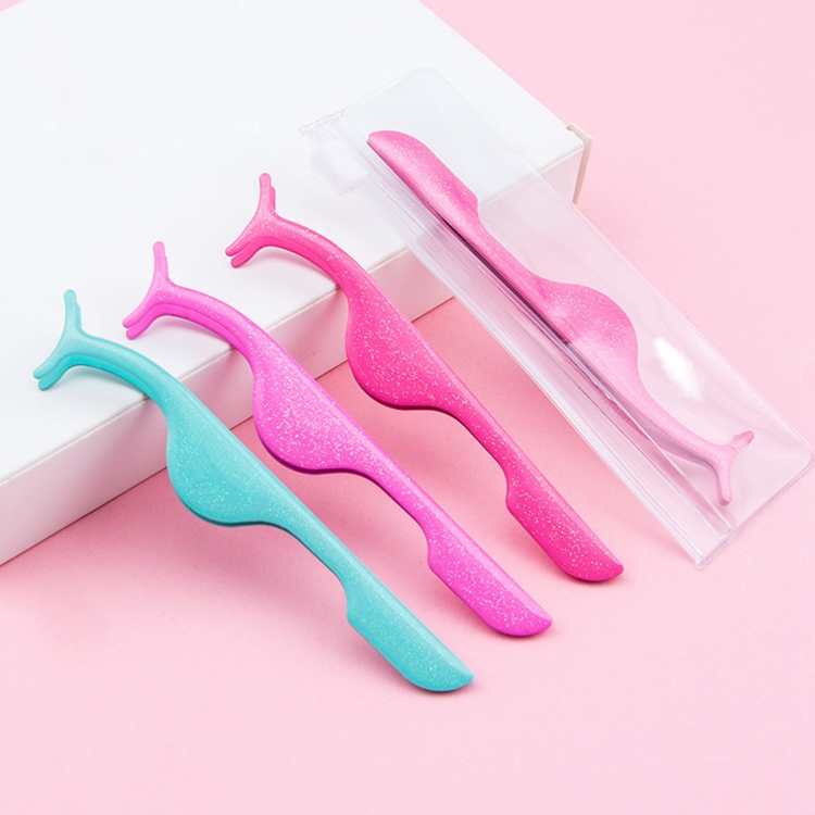 Custom Logo Stainless Steel Mink Eyelash Tweezers Blending Pink Gold Blue Eyelash Tweezers Private Label for Lashes Extension