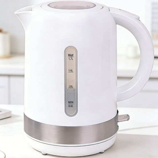 1.7L Electric Cordless Plastic Stainless Steel Fast Boiling Transparent Window Kettle