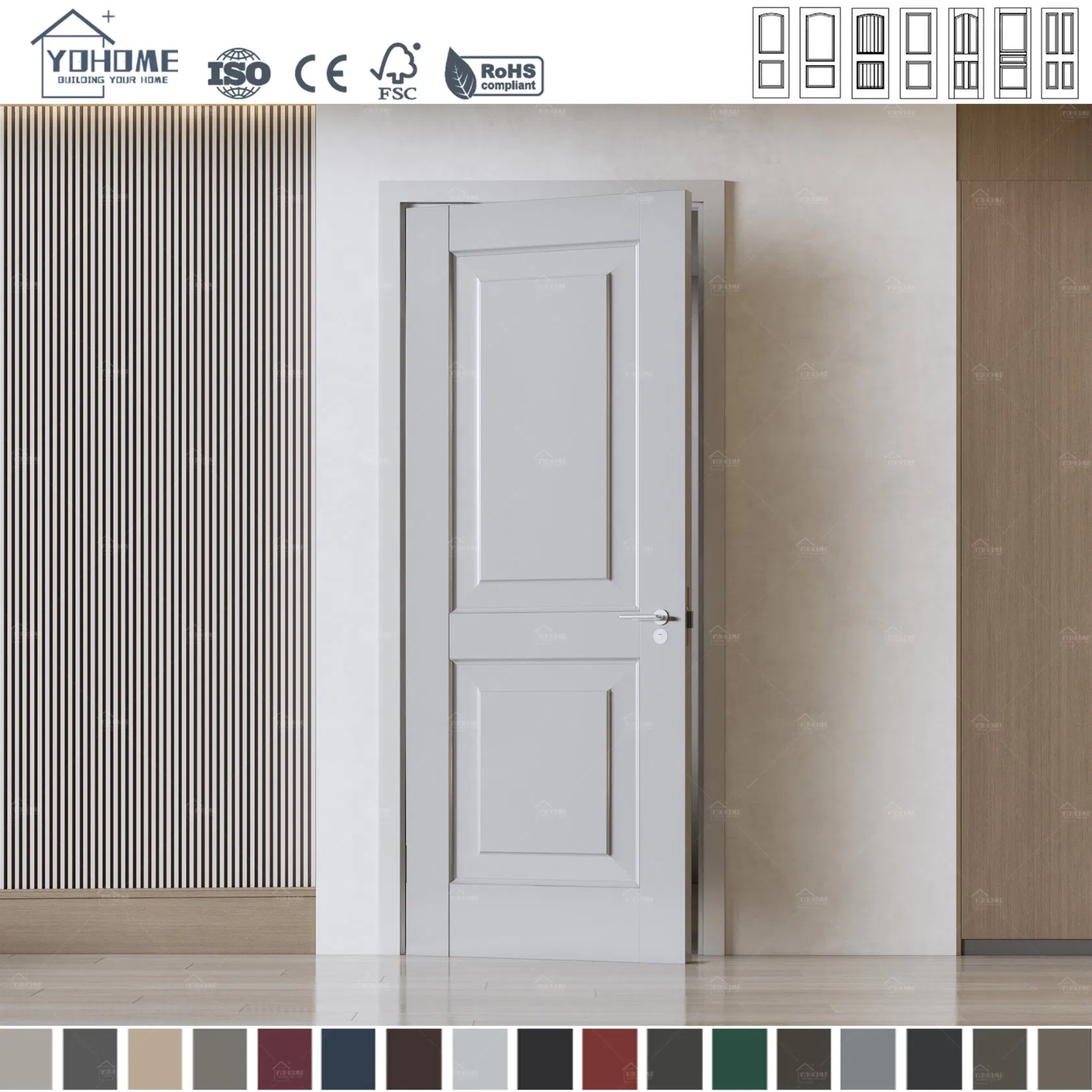 China Top Manufacturer Custom Wholesale Wood Doors Interior Room Solid Core Interior Doors Bedroom Wood Interior Doors Interior Wood Doors with Frame