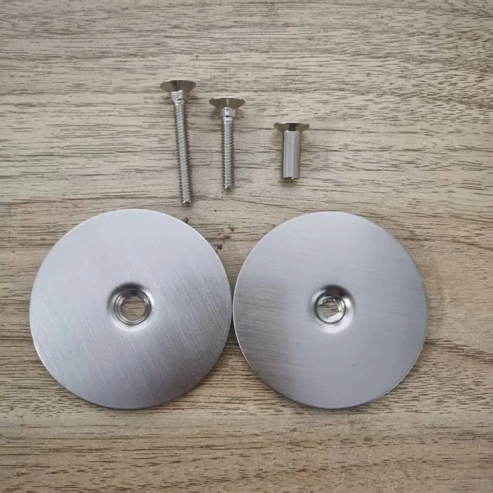 2PCS Door Hole Cover 2-5/8" Deadbolt Cover Plate Door Lock Hole Filler Plate with Connecting Screw and Nut