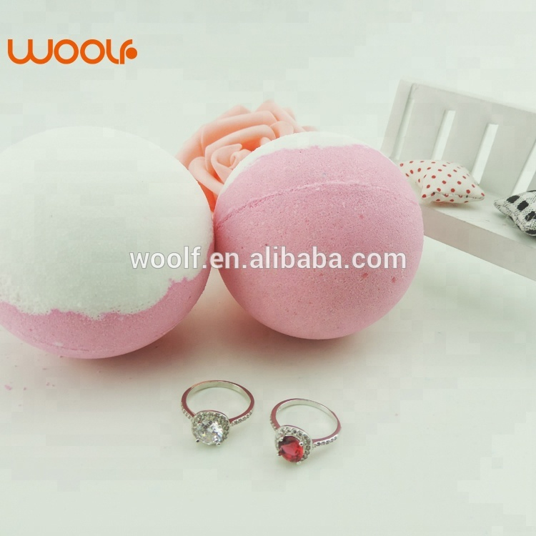 SPA Foaming Salts Ball Bath Bombs with Rings Inside Bath Fizzer