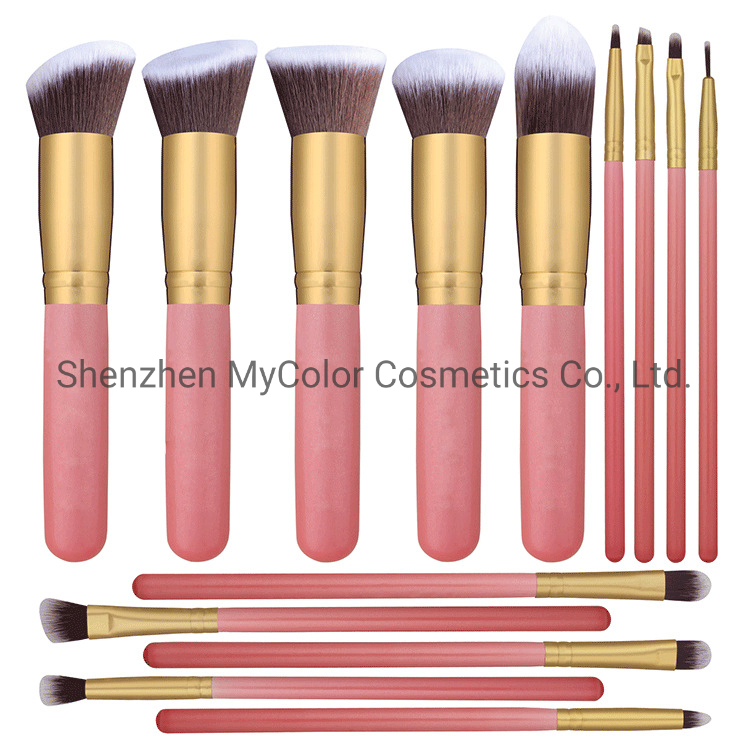 14PCS Pink Makeup Brushes Set Premium Powder Brush Foundation Eyeshadow Cosmetic Brush