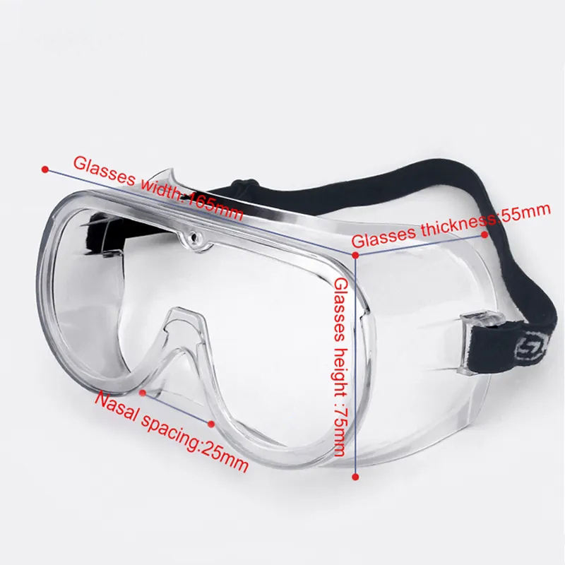 Strength Lens Anti Impact Scratch Splash Lab Work Goggles Clear Safety Glasses