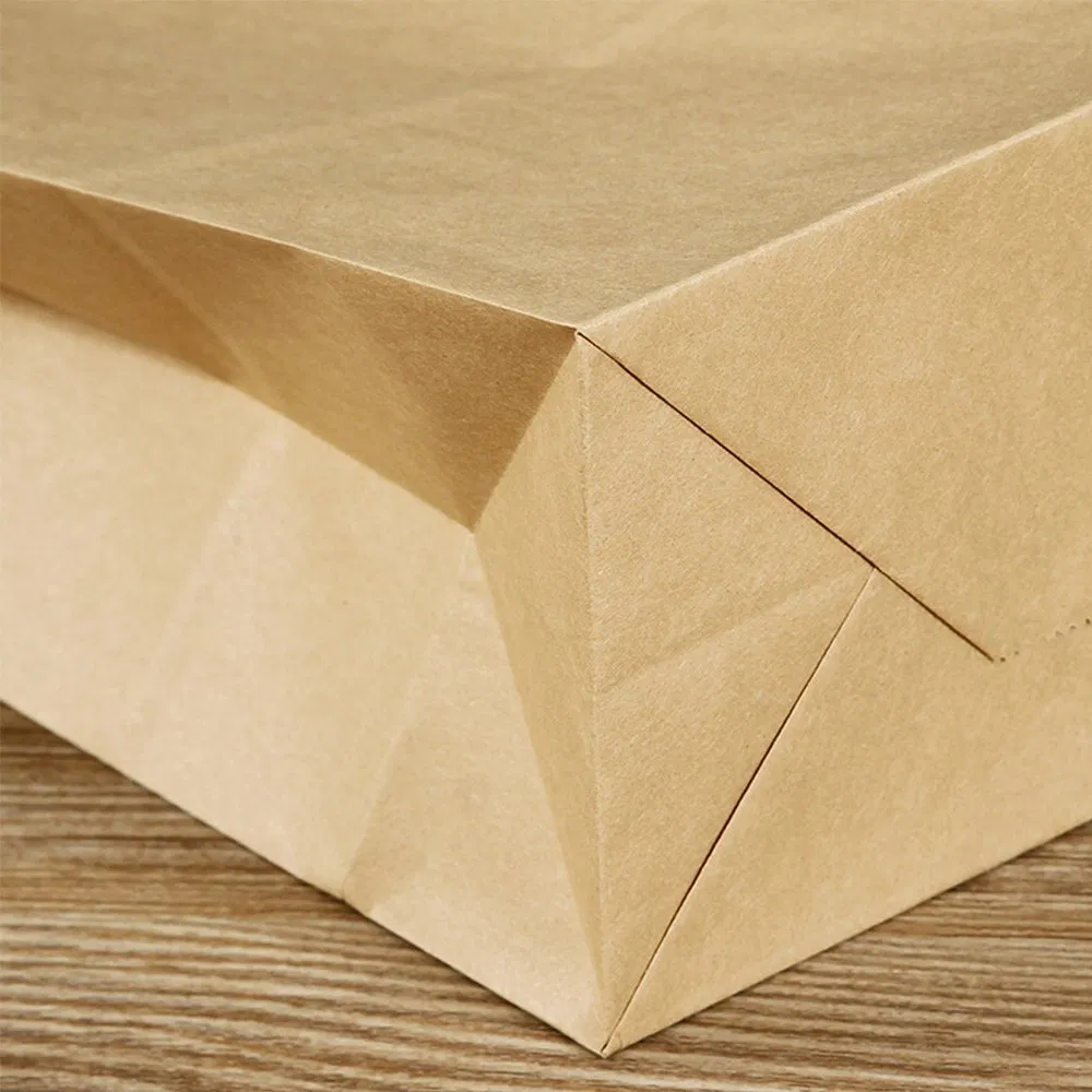 Flat Bottom Kraft Paper Bag Greaseproof Paper Bread Fried Food Packing Paper Bags