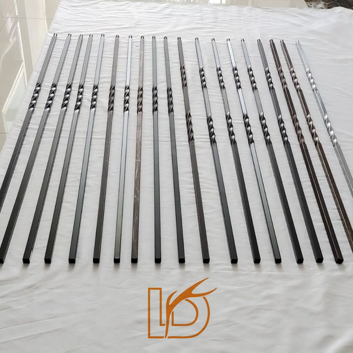 1/2"*44" Hollow Square Double Twist Iron Balusters Indoor Staircase Railing