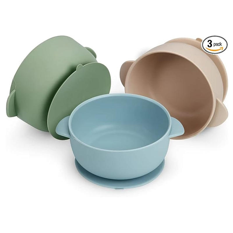 Personalised Funny Design Silicon Kids Tableware BPA Free Separate Baby Feeding Bowl