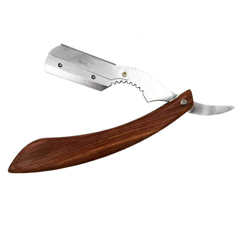 High Quality Durable Facial Man Care Wooded Handle Barber Razor Safety Straight Shaving Razor