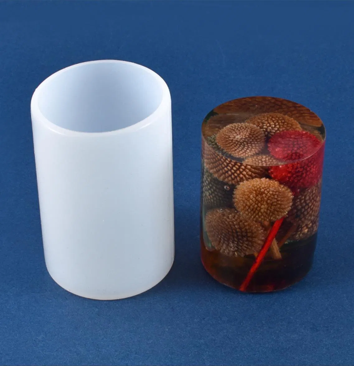 DIY Crystal Epoxy Cylinder Hexagon Epoxy Silicone Mould Candle Holder Candle Specimen Soap Mould