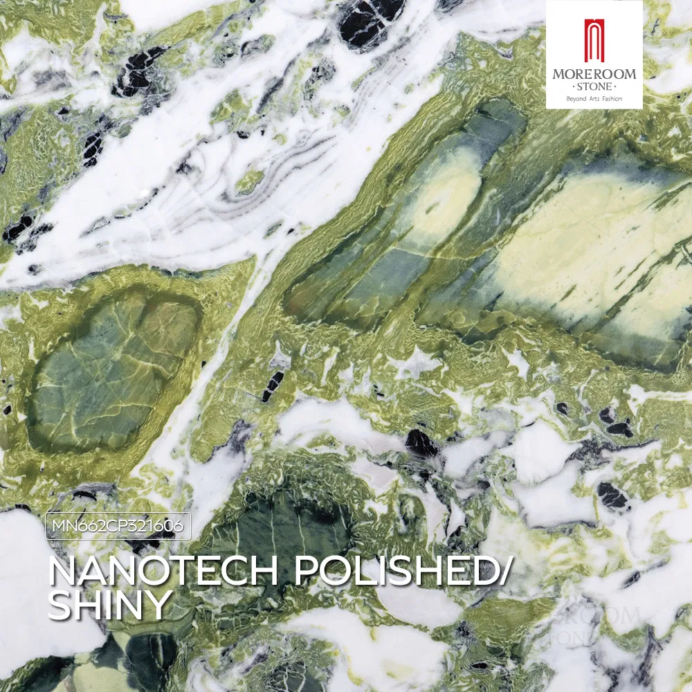 Porcelain Slab Green Marble Pattern for Nature Inspired Wall Cladding and Flooring
