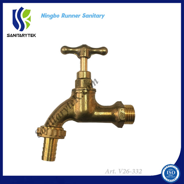 Hose Union Bibcock in Yellow Brass (V26-332)