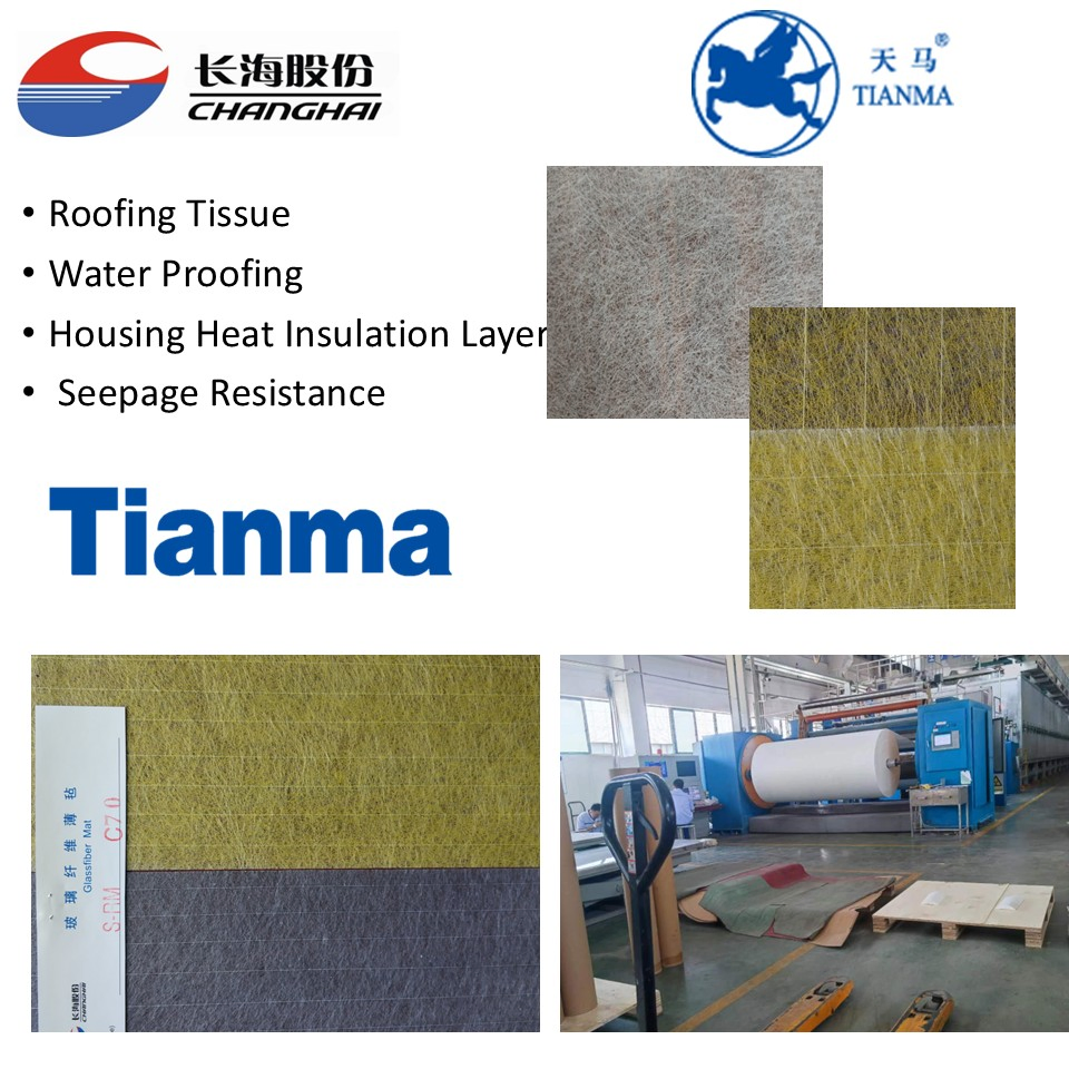 Glass Fiber Roofing Tissue/Glass Veil for Bitumen, Interior Building Work S-RM50