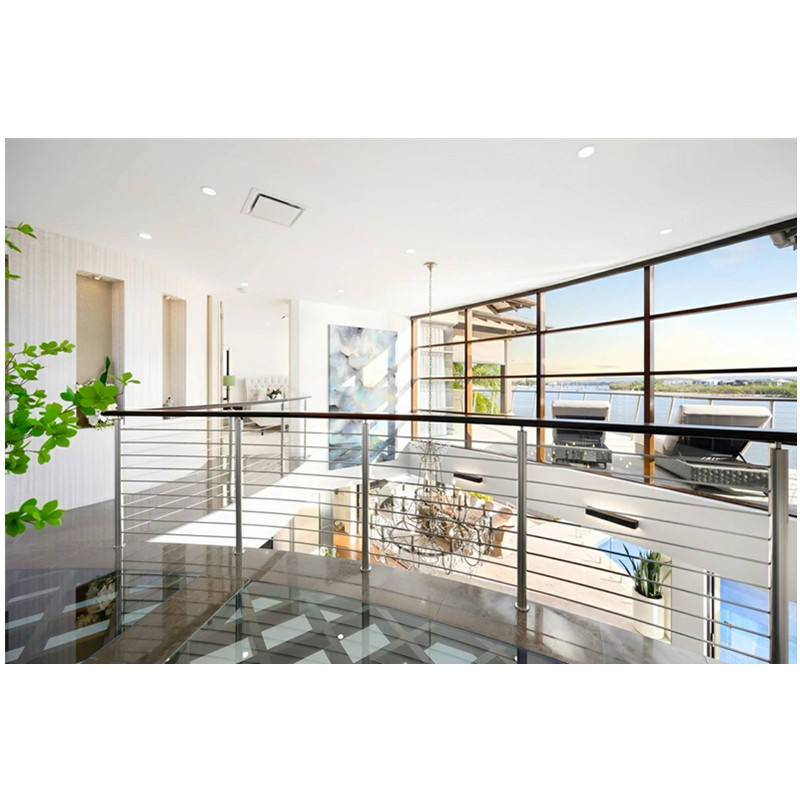 Cbmmart Balcony Stainless Stair Black Side Mounted Post Deck Outdoor Railing