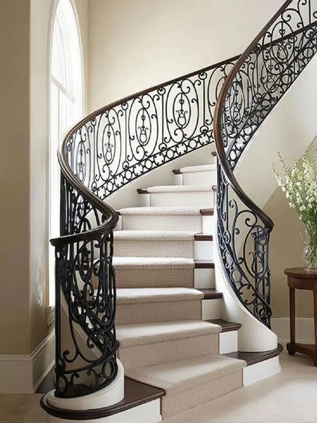2025antique Wrought Iron Staircase Railing Villas Metal Interior Design Foshan