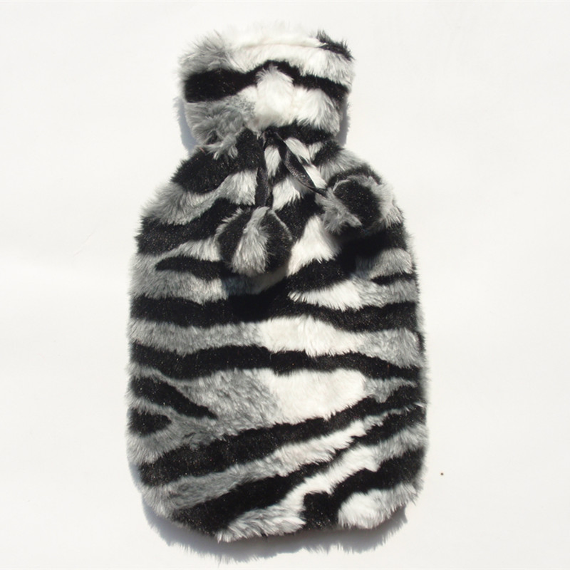800ml Faux Fur British Standard Rubber Hot Water Bag Cover Period Pain