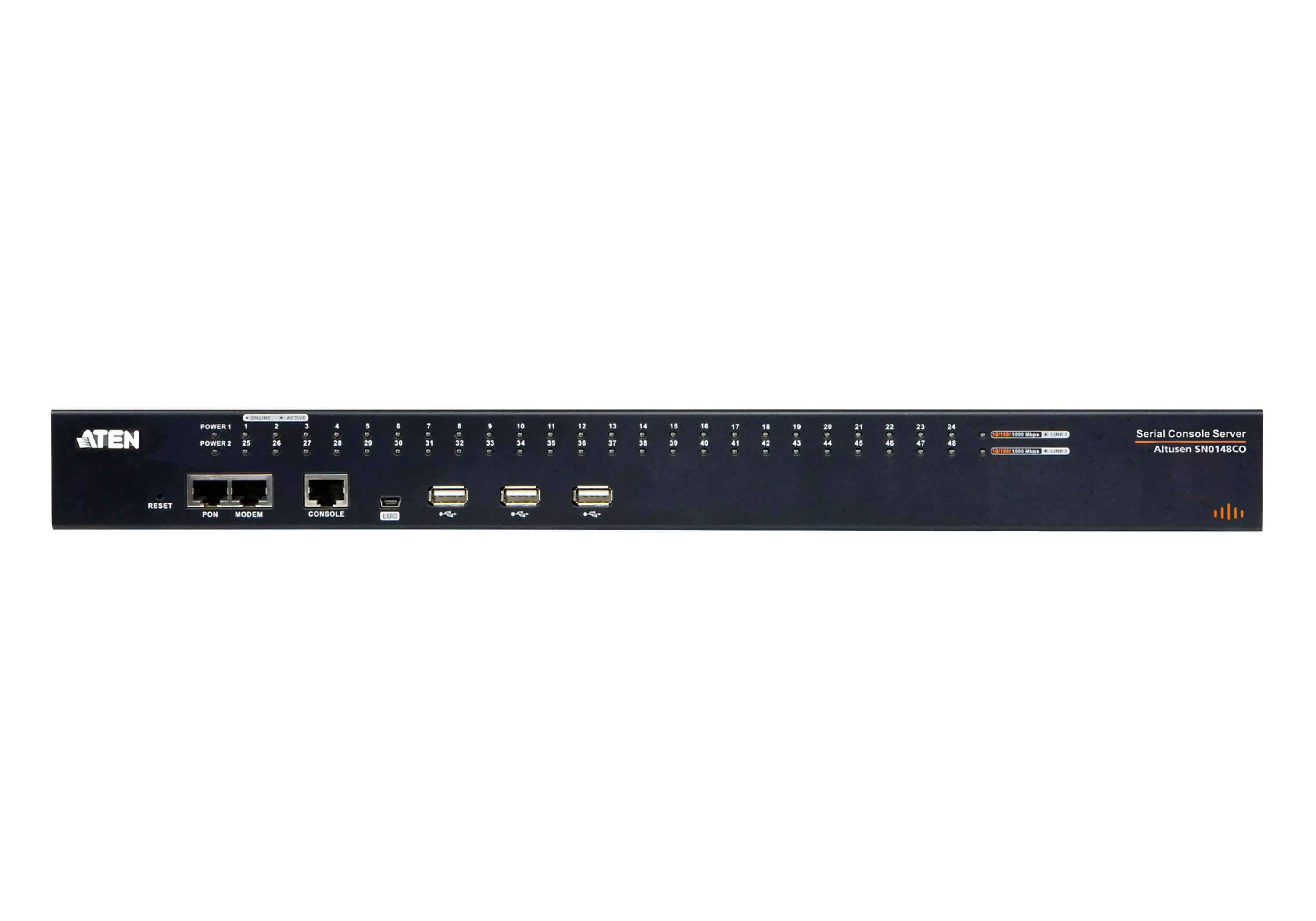 Aten 48-Port Serial Console Server with Dual Power/LAN: Sn0148co