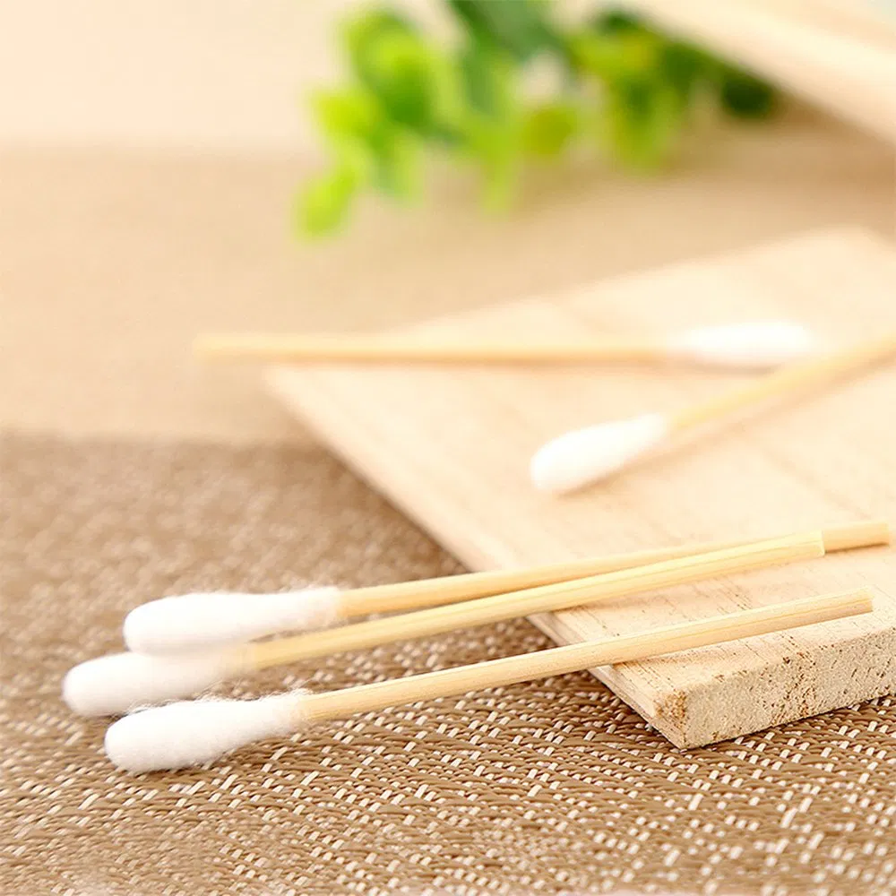 Hot Sale Cosmetic Single-Head Disposable 95mm Wooden Qtips Cotton Swabs