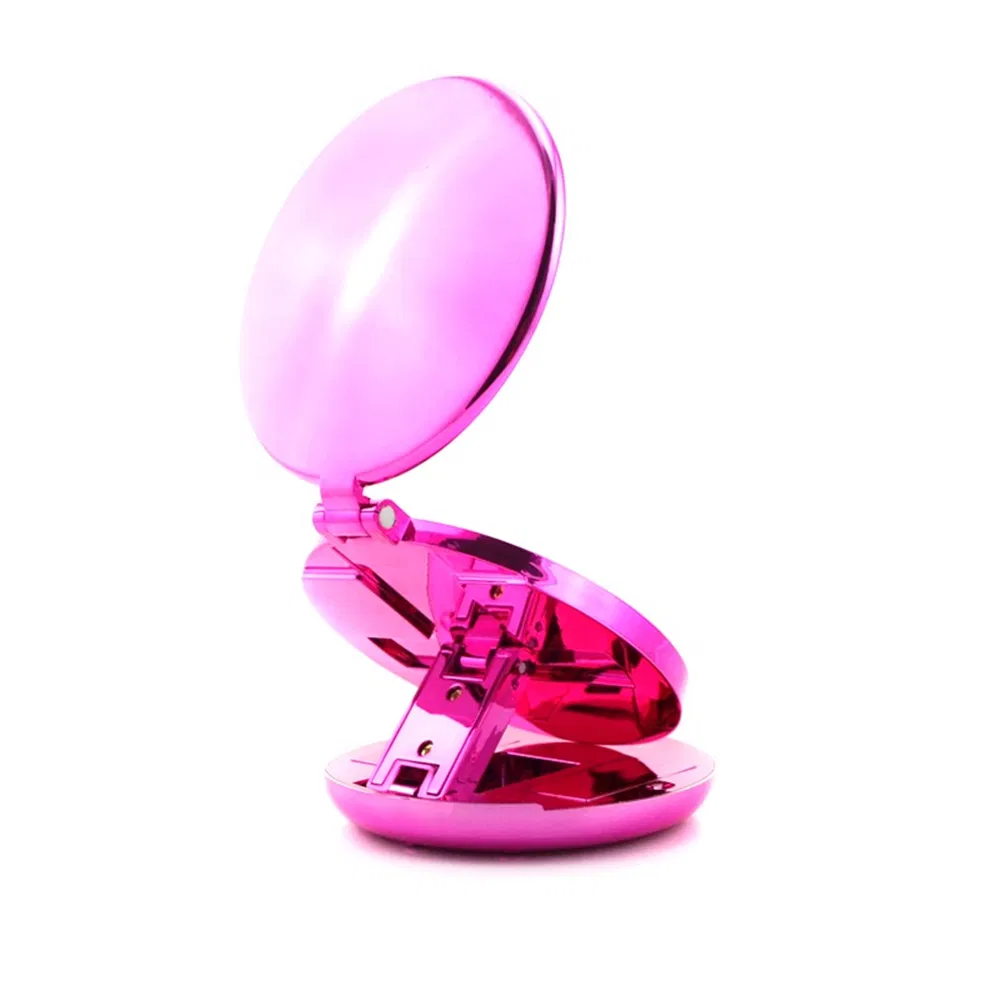 Round Shape Double Sides Foldable LED Makeup Pocket Mirror