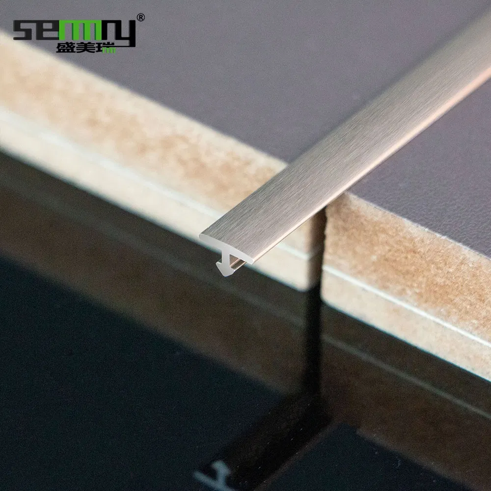 Fashion Design Aluminum Alloy Wall Flooring Accessories T Shape Trimming Corner T Channel Transition Metal Tile Trim T Shape