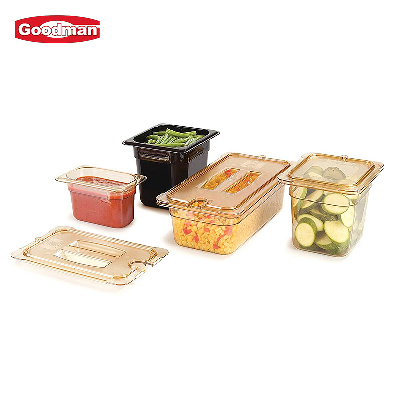 Catering Restaurant Cafe Hotel Kitchenware Clear Black Plastic Polycarbonate PC Gastronorm Container Food Pan Gn Pan