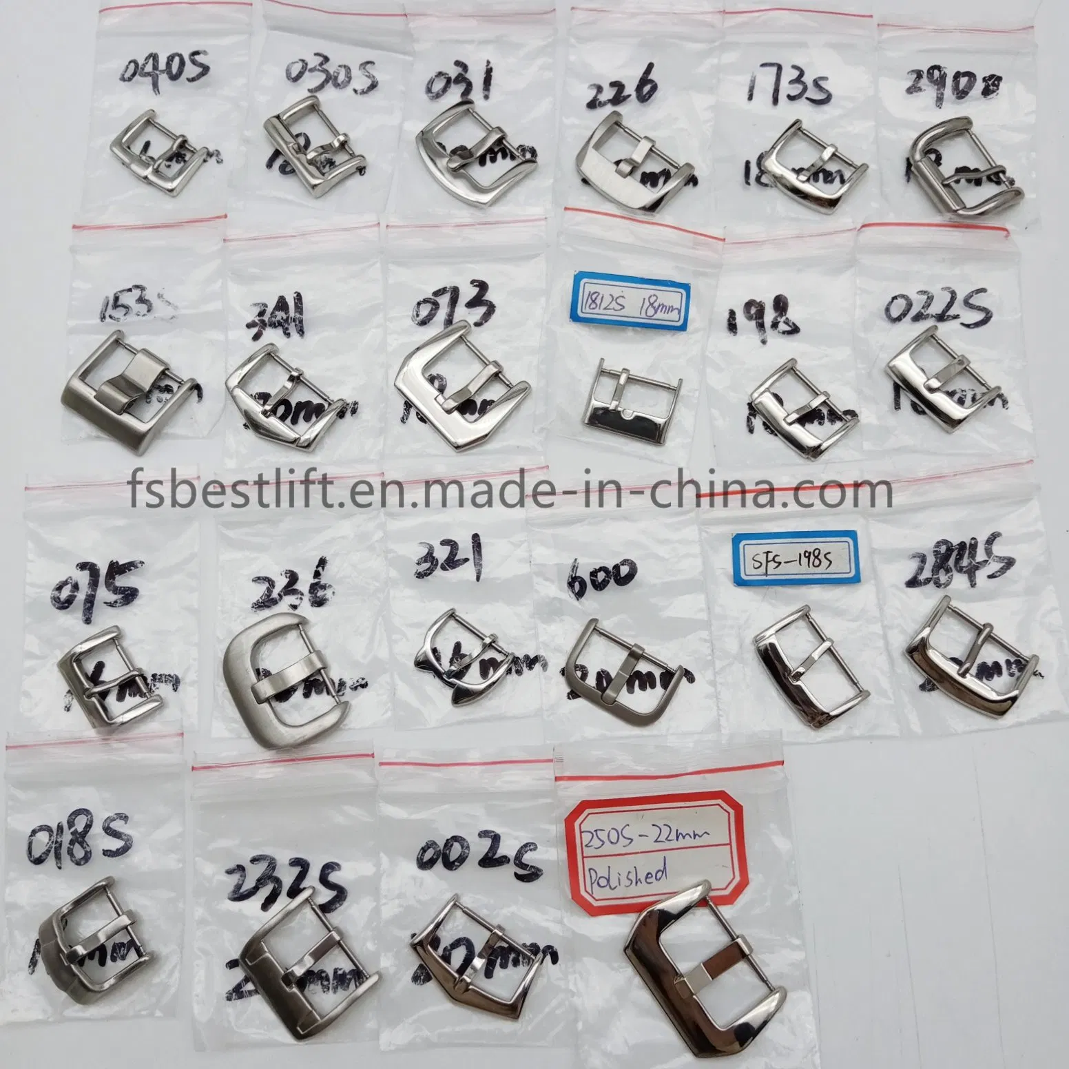 Stainless Steel Watch Buckle Brushed Silver 12-24mm 1814