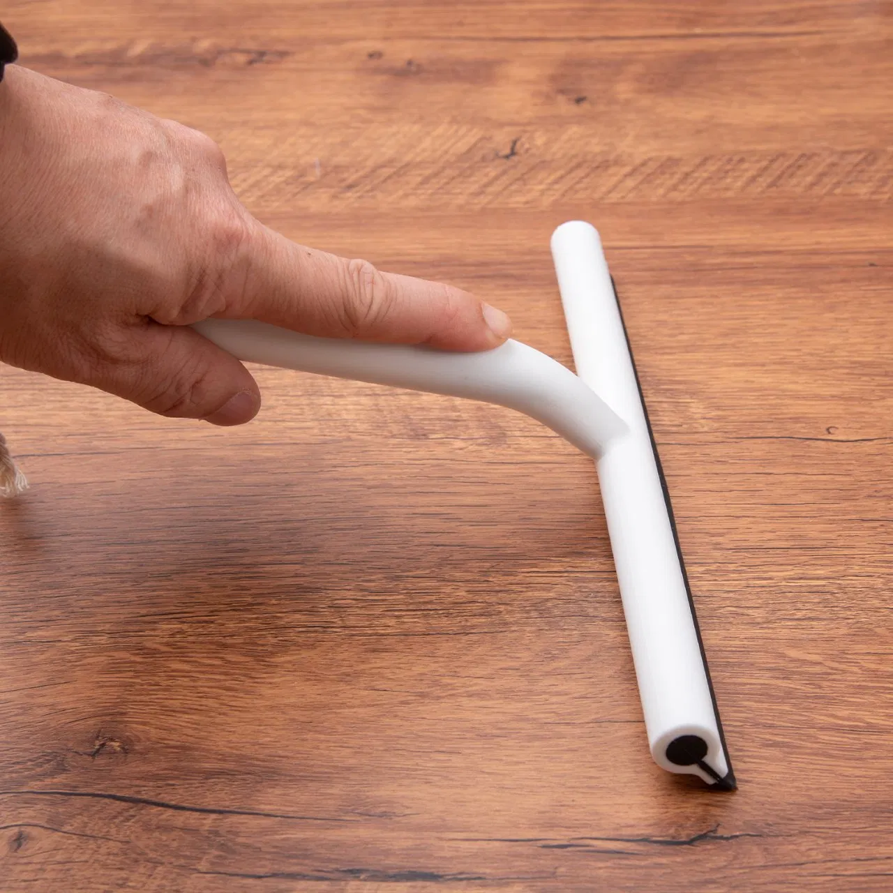 All-Purpose Shower Squeegee with Bamboo Handle and Hook