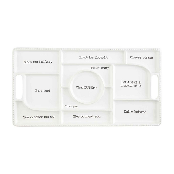Versatile Unique Ceramic Food Tray with Letters for Serving and Displaying