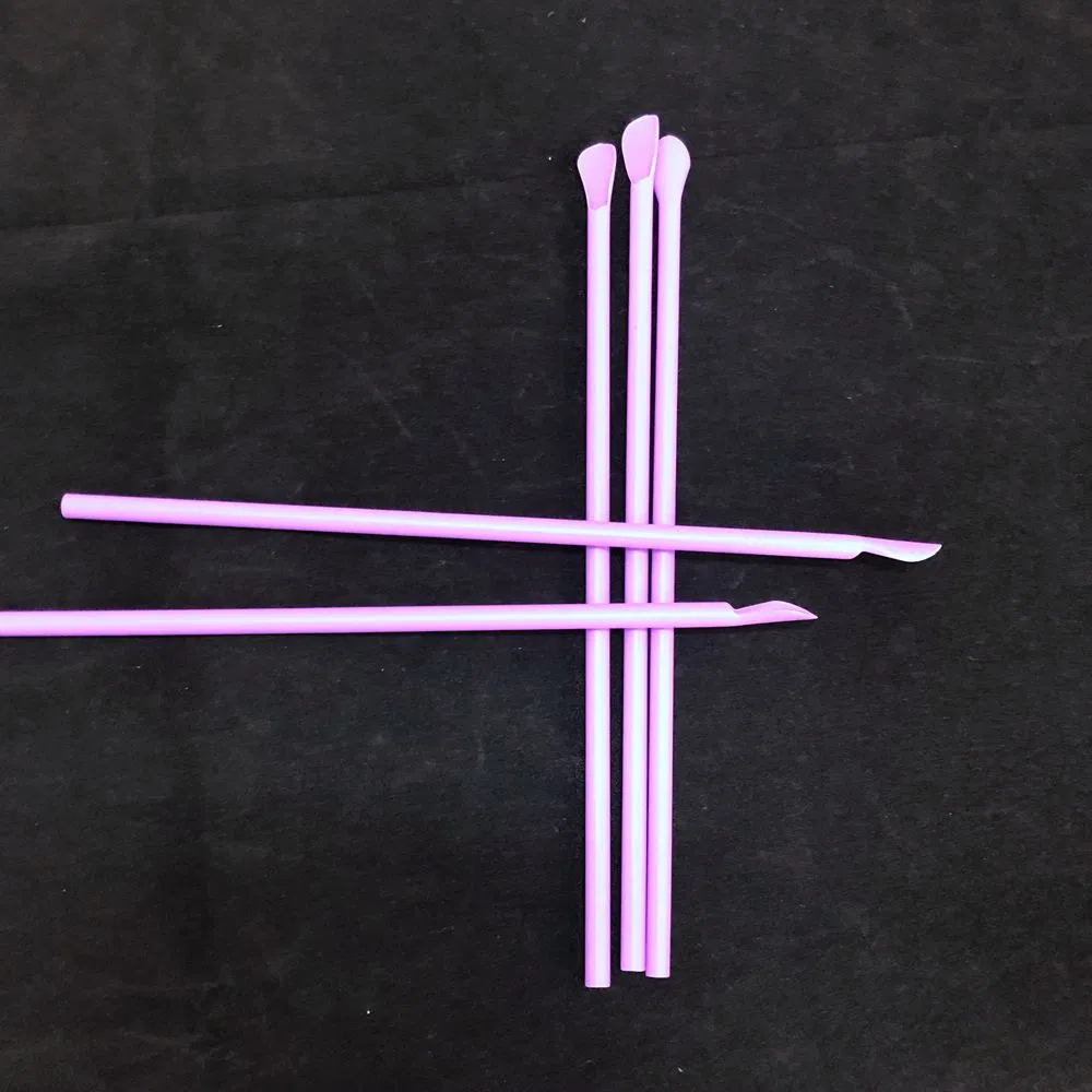 200CT Packed 8" Purple Unwrapped Snow Cone Spoon Straw Assorted Bright Colors for Shaved Ice