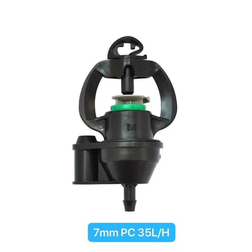 PC Microsprinkler, 35L/H, 55L/H, 100L/H, Connect with Od 8 mm Stake and 4/7mm PVC Pipe and 6mm Barb