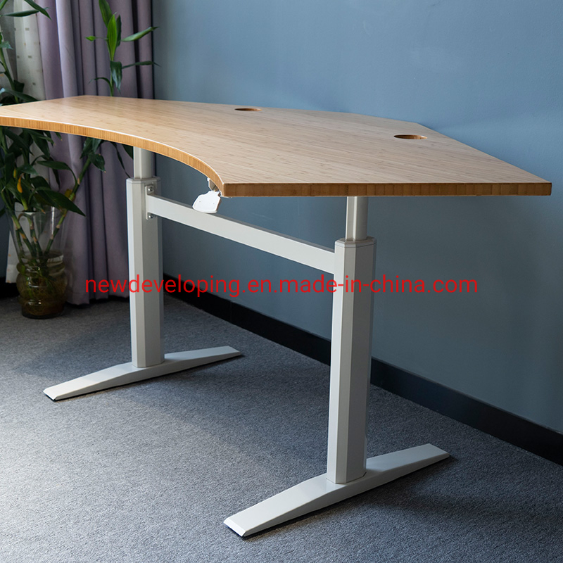 Home-Office Pneumatic Lifting Height Adjustable Bamboo Computer Table