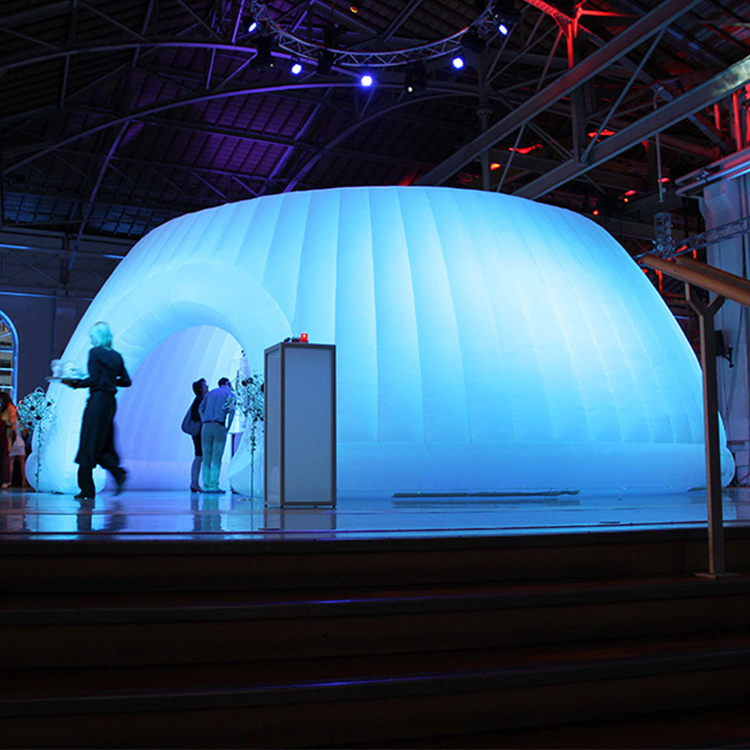 Portable LED Lighted Inflatable Event Tent Dome White Inflatable Igloo Dome Tent /Inflatable Exhibition Tent for Rental