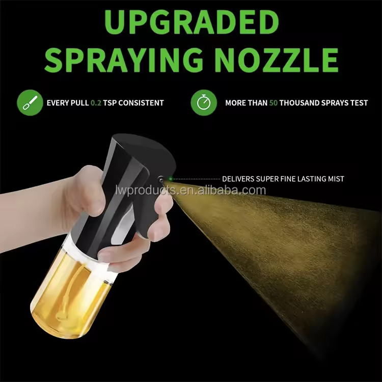 200ml Glass Oil Sprayer and Dispenser BBQ Cooking Sprayer Oil Kitchen Glass Spray Bottle Glass Spray Bottle Oil Spray Bottles