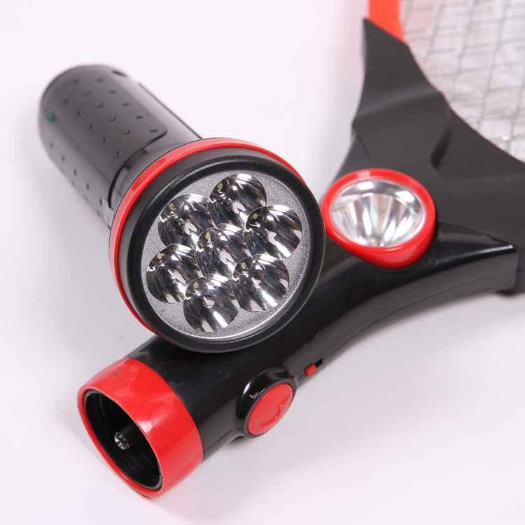 New Design Rechargeable Solar Mosquito Killer Racket Electronic Fly Swatter with Torch for Pest Control