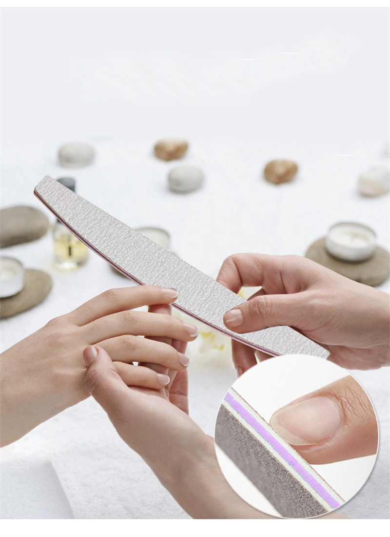 High Quality 100/180 Emery Double Sides Half Moon Shape Nail Files Buffer