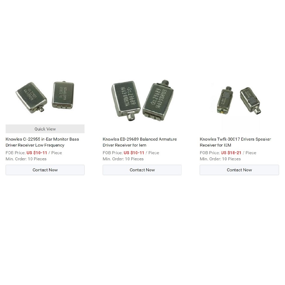 Knowles Gq-30783 Iem Dual Receiver Full Range Frequency