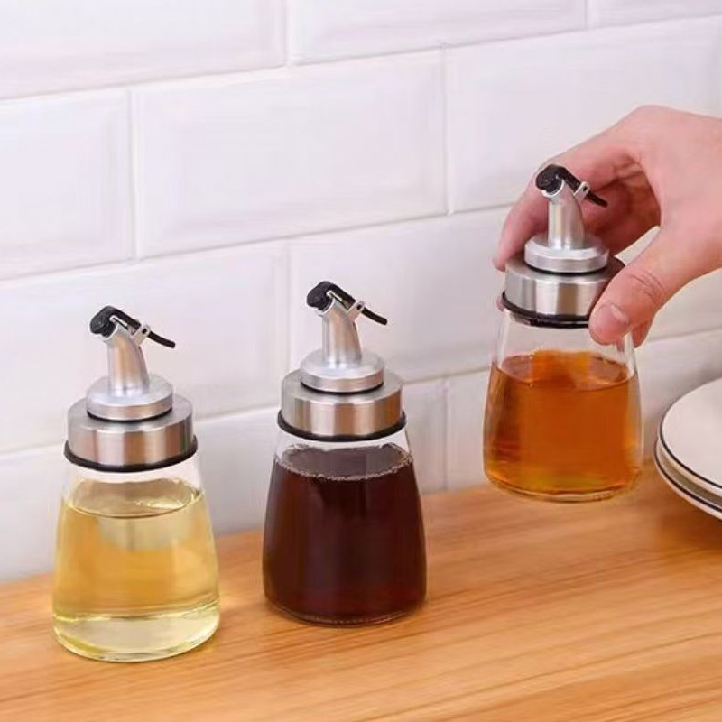 Kitchen Household Glass Oil Bottle 180ml Soy Sauce Vinegar Seasoning Bottle