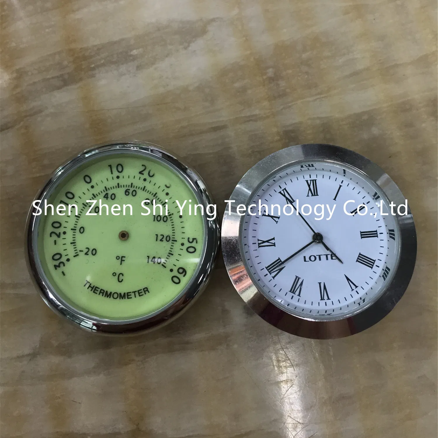 37mm Fit up Golden Mini Quartz Small Metal Insert Clock Japan Movt