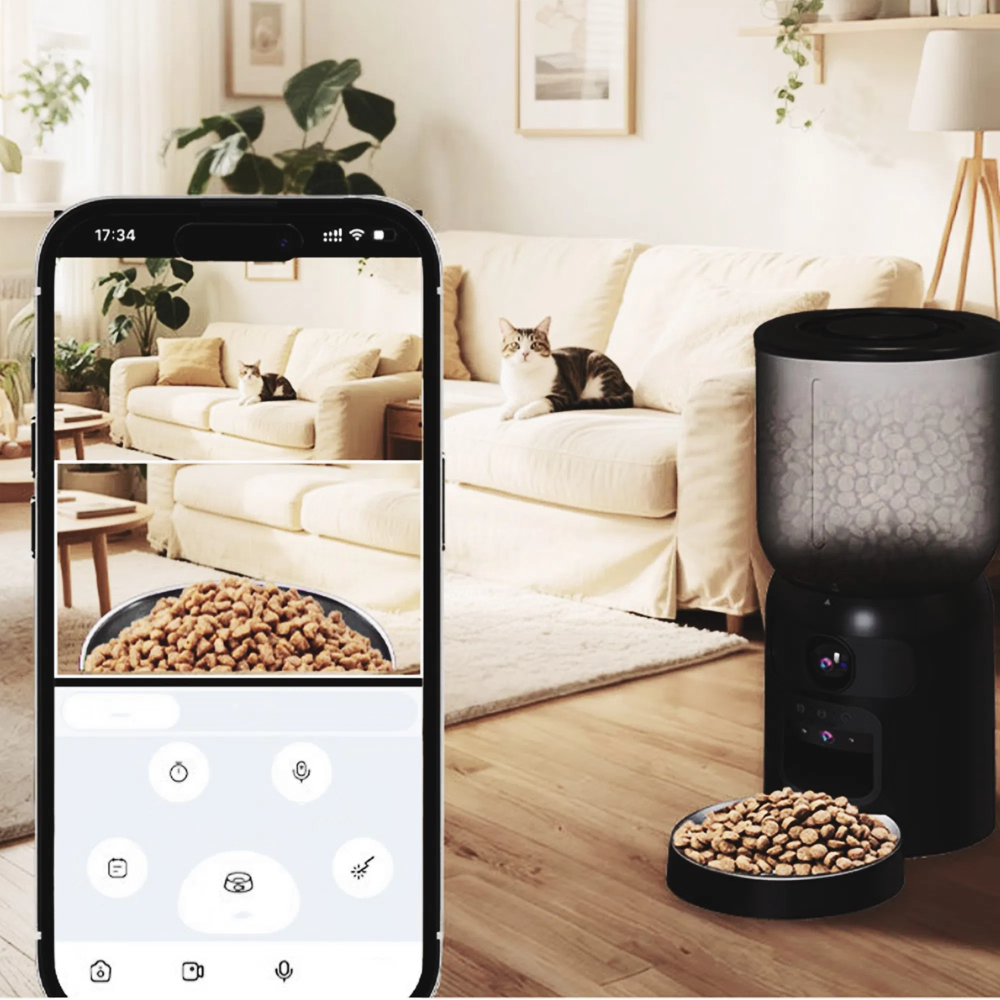 Timed Dog Feeder Stainless Steel Bowl Large Capacity Automatic Pet Food Dispenser