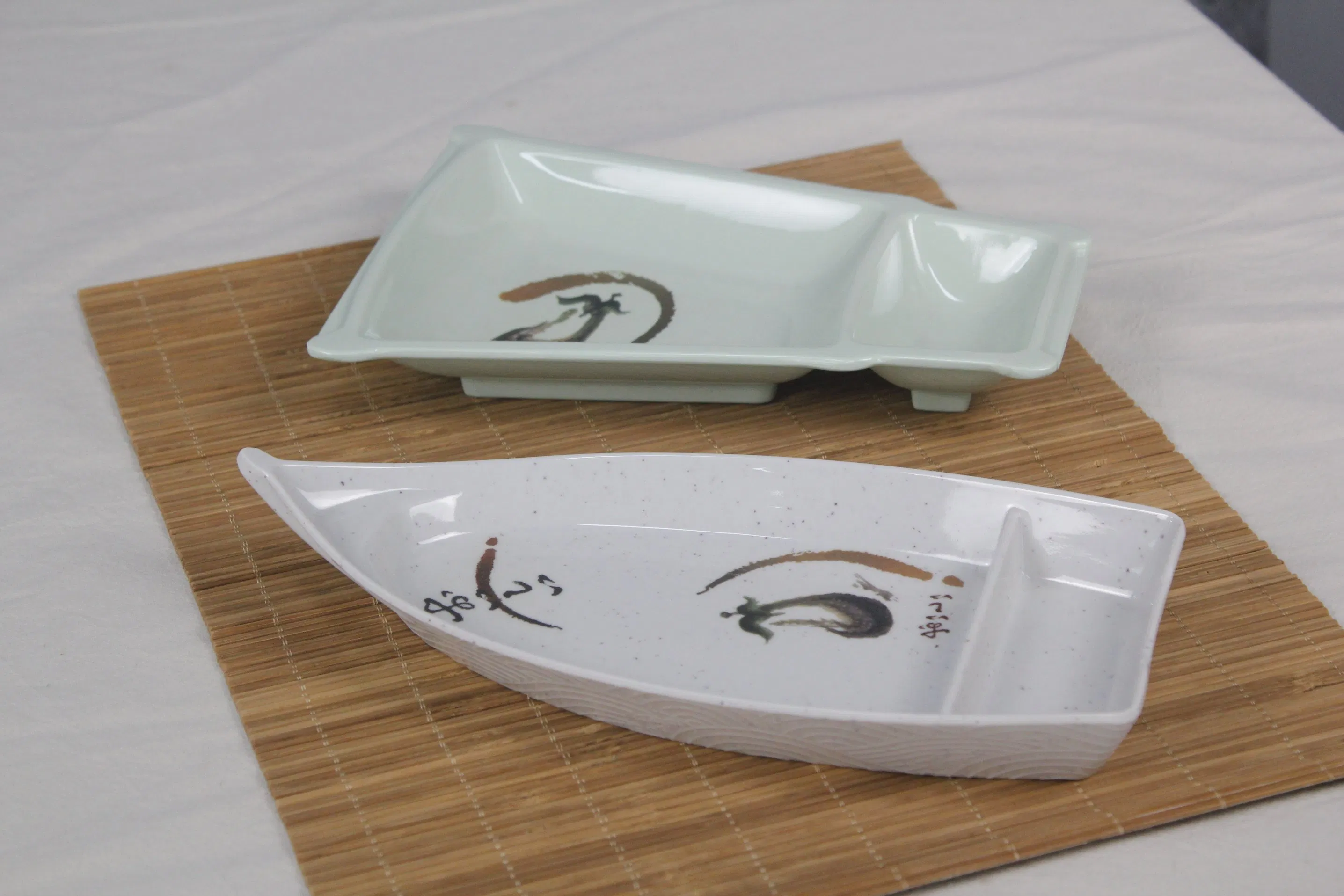 Melamine Sushi Plate Sushi Dinnerware Set 2-Divided Melamine Plate