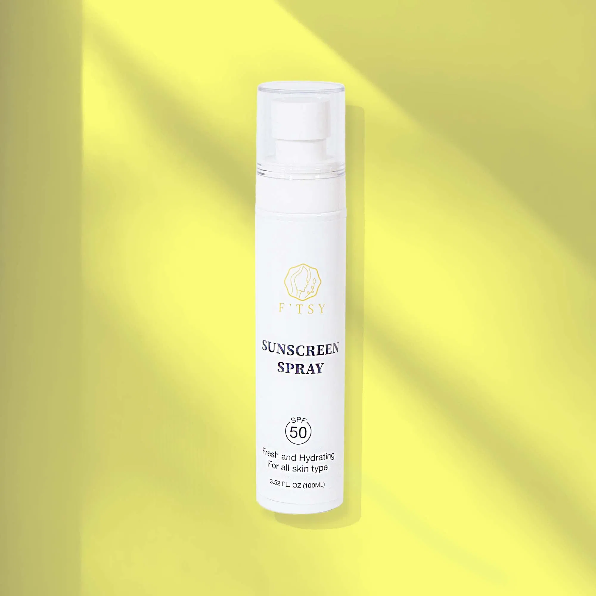 Private Label Vegan Natural Moisturizing Calming SPF 50 UVA UVB Protecting Sunscreen Face Mist Spray