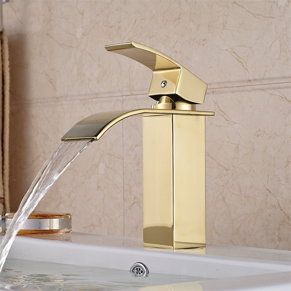 Modern Elegant Basin Faucet with Waterfall Design for Bathrooms