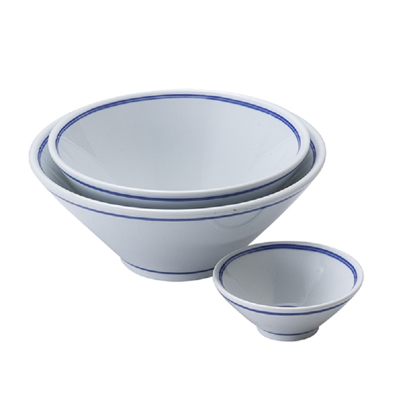 Blue Lines Pattern Melamine Bowls 9 Inch 1300ml Japanese Ramen Noodles Serving Bowl