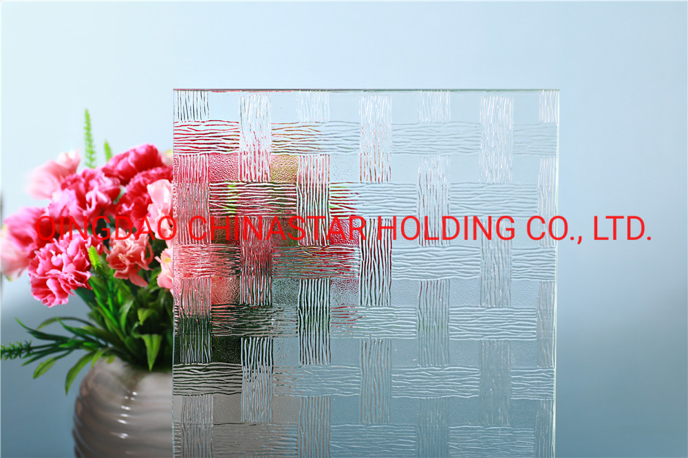 Blue Patterned Glass/Blue Flora/Blue Karatachi/4mm Blue Patterned Glass