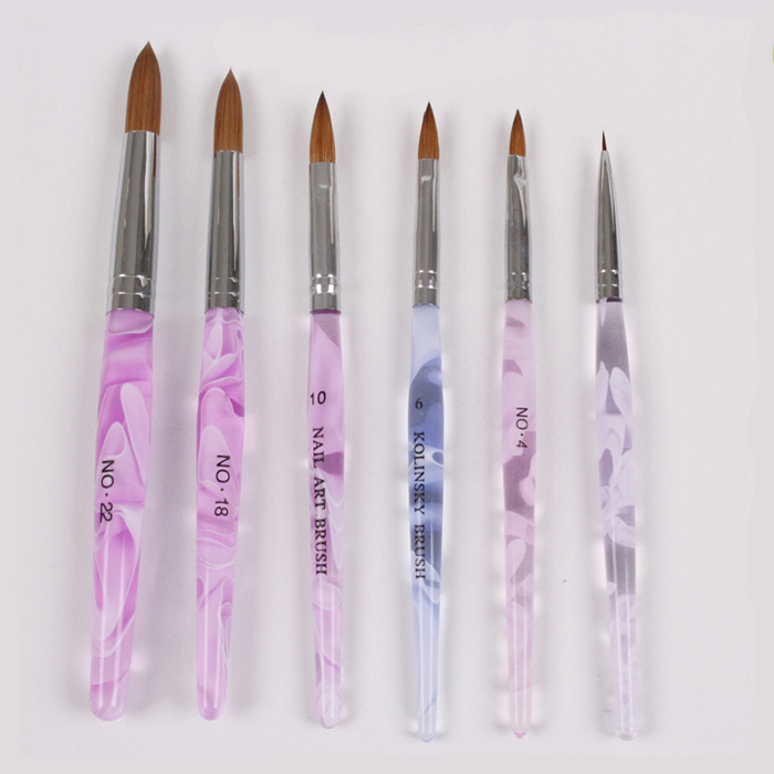 OEM 3D Wave Pattern Nail Art Brush Kolinsky Acrylic Nail Brush