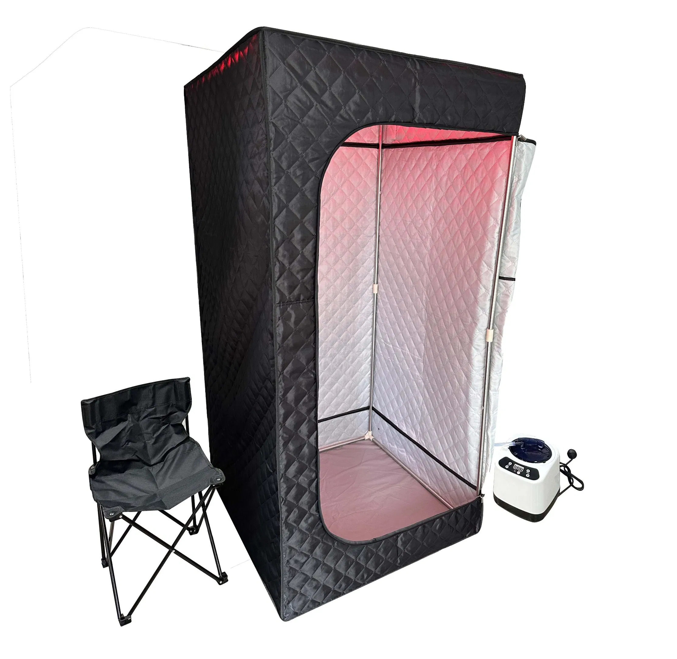 Modern Design Indoor Foldable Portable Transom Windows Sauna Room with Red Light Therapy